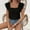 Black, variant on Womens Summer Shirts Women's 2024 Summer Ruffle Cap Sleeve Blouse Square Neck Textured Shirt Dressy Casual Tops(Red,Xl)