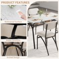thumbnail image 3 of GloryStar 5-Piece Apartment Dining Set with Storage, Modern 43.3" Small Space Table & 4 Upholstered Chairs, Compact Kitchen Set for 4, 3 of 8
