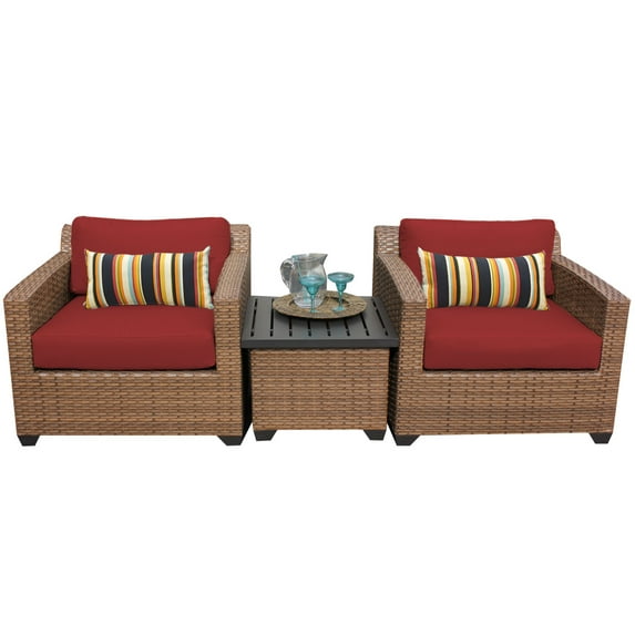Tuscan 3 Piece Outdoor Wicker Patio Furniture Set 03a
