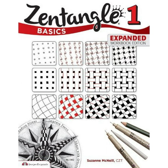 Pre-Owned Zentangle Basics, Expanded Workbook Edition: A Creative Art Form Where All You Need is Paper, Pencil, & Pen (Design Originals) 25 Original Tangles, Beginner-Friendly Practice Paperback