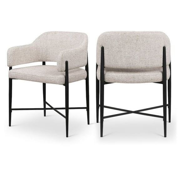 Meridian Furniture Dame Beige Polyester Dining Chair (Set of 2)