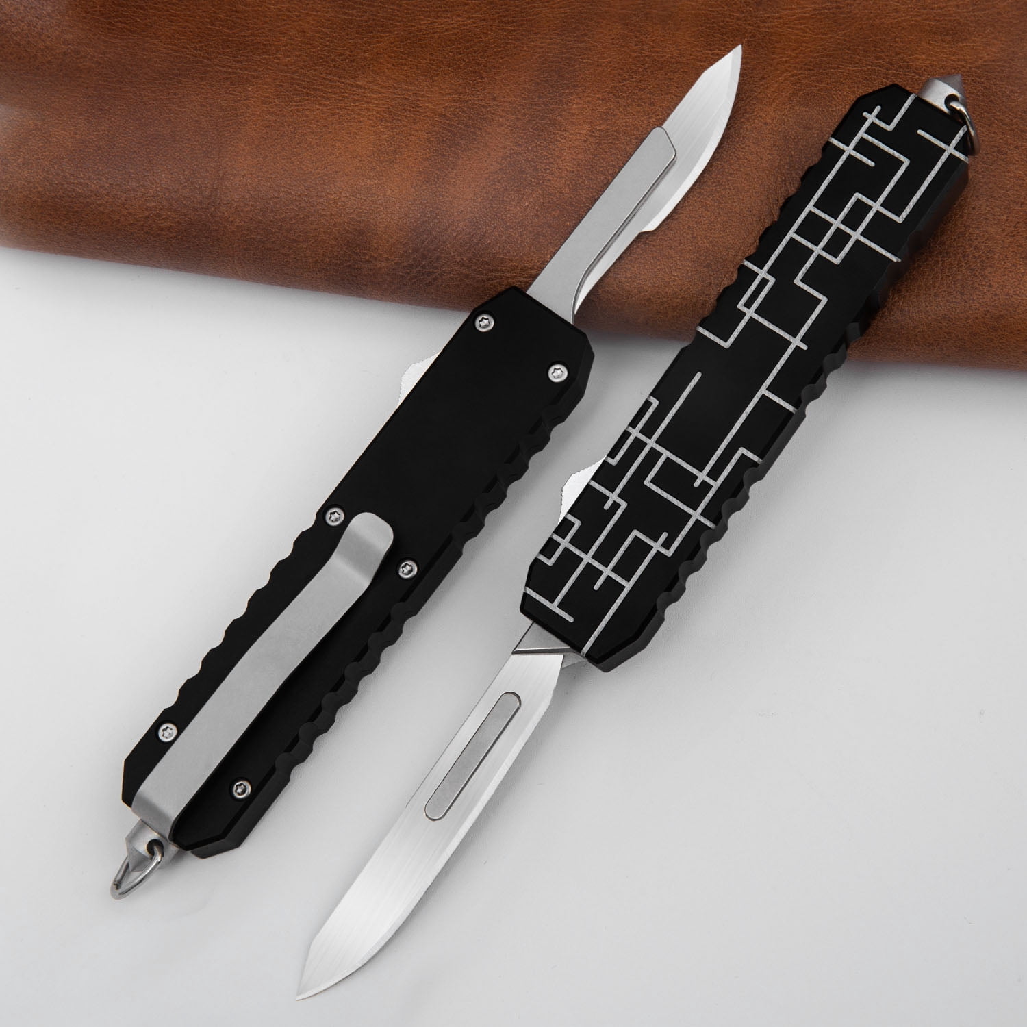 Aluminium Alloy Utility Knife with Clip Box Cutter EDC Scalpel Outdoor Pocket Knife 10pcs #60#24 Carbon Steel Blades
