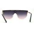 thumbnail image 2 of Womens Rhinestone Trim Flat Top Exposed Lens Metal Sunglasses Gold Black Pink, 2 of 4