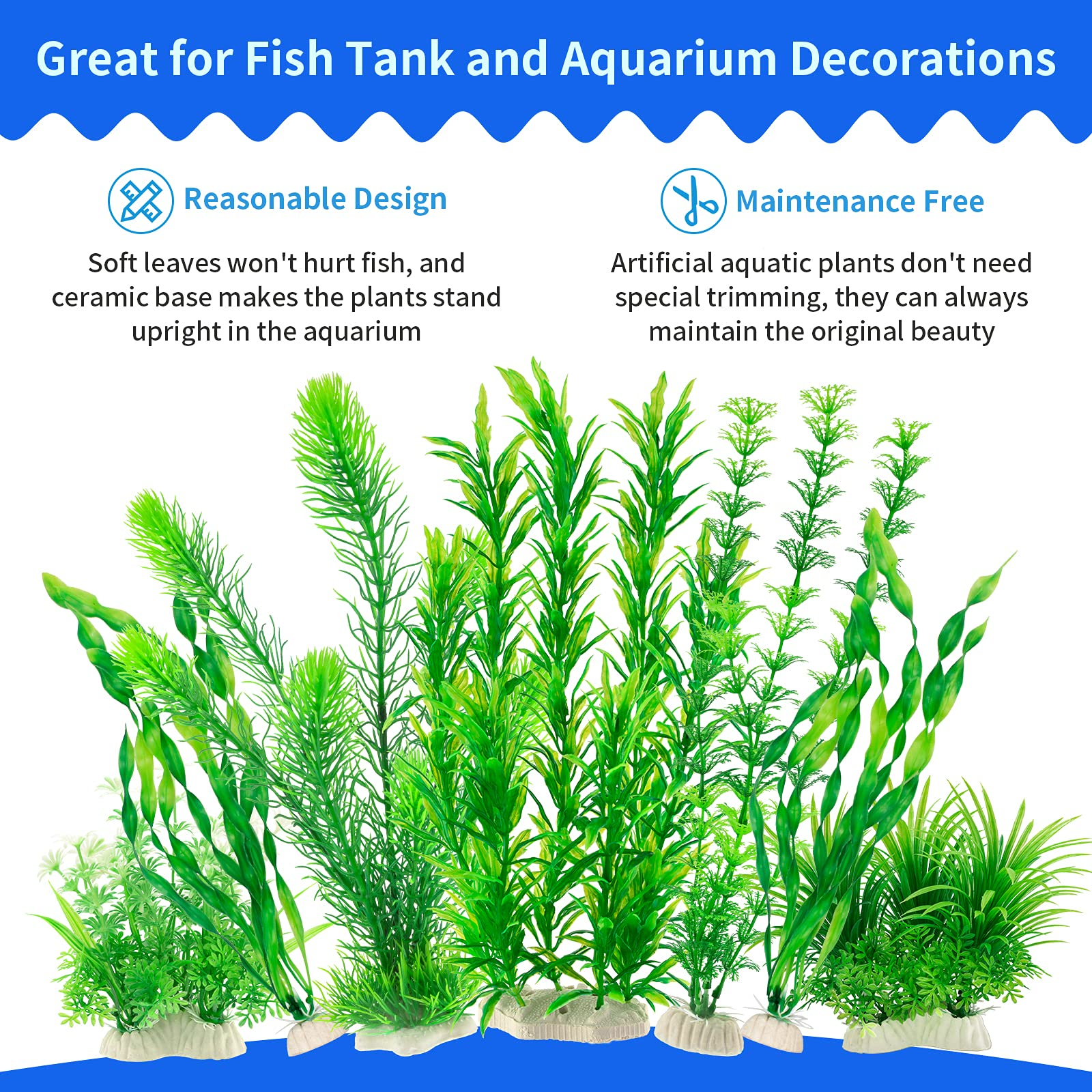 MyLifeUNIT Aquarium Plants, 20 Pack Fish Tank Plants for Aquarium Decorations (Green) - Walmart.com