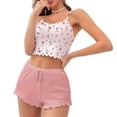 thumbnail image 5 of Xaqiouau Women Floral Cami Pajama Set Ribbed Tank Top and Shorts 2 Piece Lounge Sleepwear Casual Summer Outfit, 5 of 8