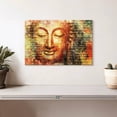 thumbnail image 2 of Elephant Stock Statue Of Buddha Wall Art - Horizontal Canvas Wall Art - Living Room Wall Decor - People Canvas - Gray And Yellow Decor - 12" x 8", 2 of 8