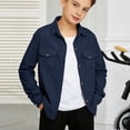 thumbnail image 1 of UACY Jacket Boys Fall Long Sleeve Button Up Shirts Jacket Collared Shacket Lightweight Overshirt with Pockets, 1 of 9