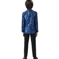 thumbnail image 4 of ETHAN Boy Suits Formal Tuxedo Wedding Prom Suit for Teens Boys Jacquard Suits 3 Piece Blazer Jacket Pants Set with Bow Tie 16Y, 4 of 9