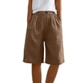 thumbnail image 4 of Only Moment Shorts Women Cotton Linen Loose Knee Length Wide Leg Casual Workout Beach Outdoor Daily Loungewear Sports Plus Size Breathable Comfort, 4 of 9