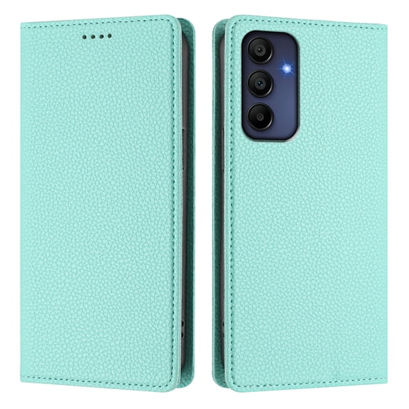 Magnetic Flip Wallet Case for Samsung Galaxy A16,Compatible Card Holder with RFID Protection Built-in Stand TPU   PU Leather Phone Cover, Mint green