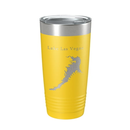 

Lake Las Vegas Map Tumbler Travel Mug Insulated Laser Engraved Coffee Cup Nevada 20 oz Yellow