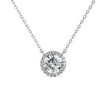 Moissanite by Cate & Chloe Sutton 925 Sterling Silver Pendant Necklace for Women, Gift for Her