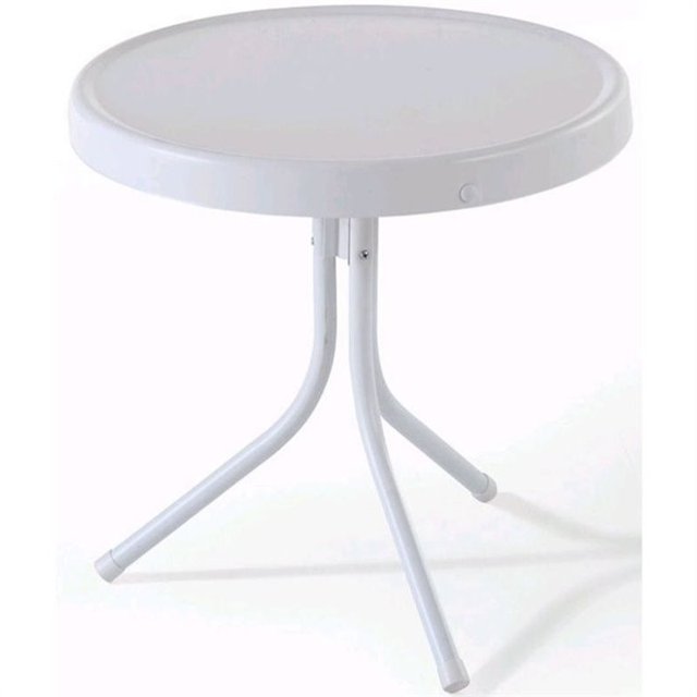 Pemberly Row Table Rétro en Métal Blanc
