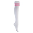 thumbnail image 3 of Lian LifeStyle Women's 4 Pairs Adorable, Fashionable Thigh High Cotton Socks for everyday relaxed feet LWRX Size 6-9 Red,Purple,Pink,White Strip, 3 of 4