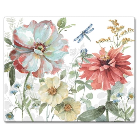 CounterArt Spring Meadow 3mm Tempered Glass Cutting Board 15" x 12"