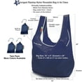 thumbnail image 2 of EcoJeannie® 2 Pack Super Strong Ripstop Nylon Foldable Reusable Bag Grocery Shopping Tote Bag with built-in Pouch (Navy & Navy), 2 of 3