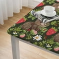 thumbnail image 5 of WYYP Bears Strawberries Pattern Square Tablecloth Full Width Single-Sided Printing 100% Polyester Fiber 36*36, 5 of 8