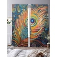 thumbnail image 3 of Abstract Colorful Sheer Curtains for Living Room Bedroom, Light-filtering Sheer Curtain, Peacock Feather Diamond Art Rod Pocket Voile Window Treatment Drapes, 52’’Wx84’’L, 2 Panels Set, 3 of 7