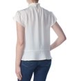 thumbnail image 3 of RACHEL ZOE Womens Ivory Choker Ruffle Short Sleeve Keyhole Top L, 3 of 3
