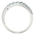 thumbnail image 5 of 0.235 ctw Wedding Band for Women - 18K White Gold Natural Aquamarine Stackable Eternity Ring, 5 of 6