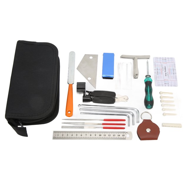 Guitar Repairing Tools, 36Pcs Gift Complete Leveling Ruler Instrument Maintenance Tool Kit With Carry Bag For Bass For Ukulele For Mandolins