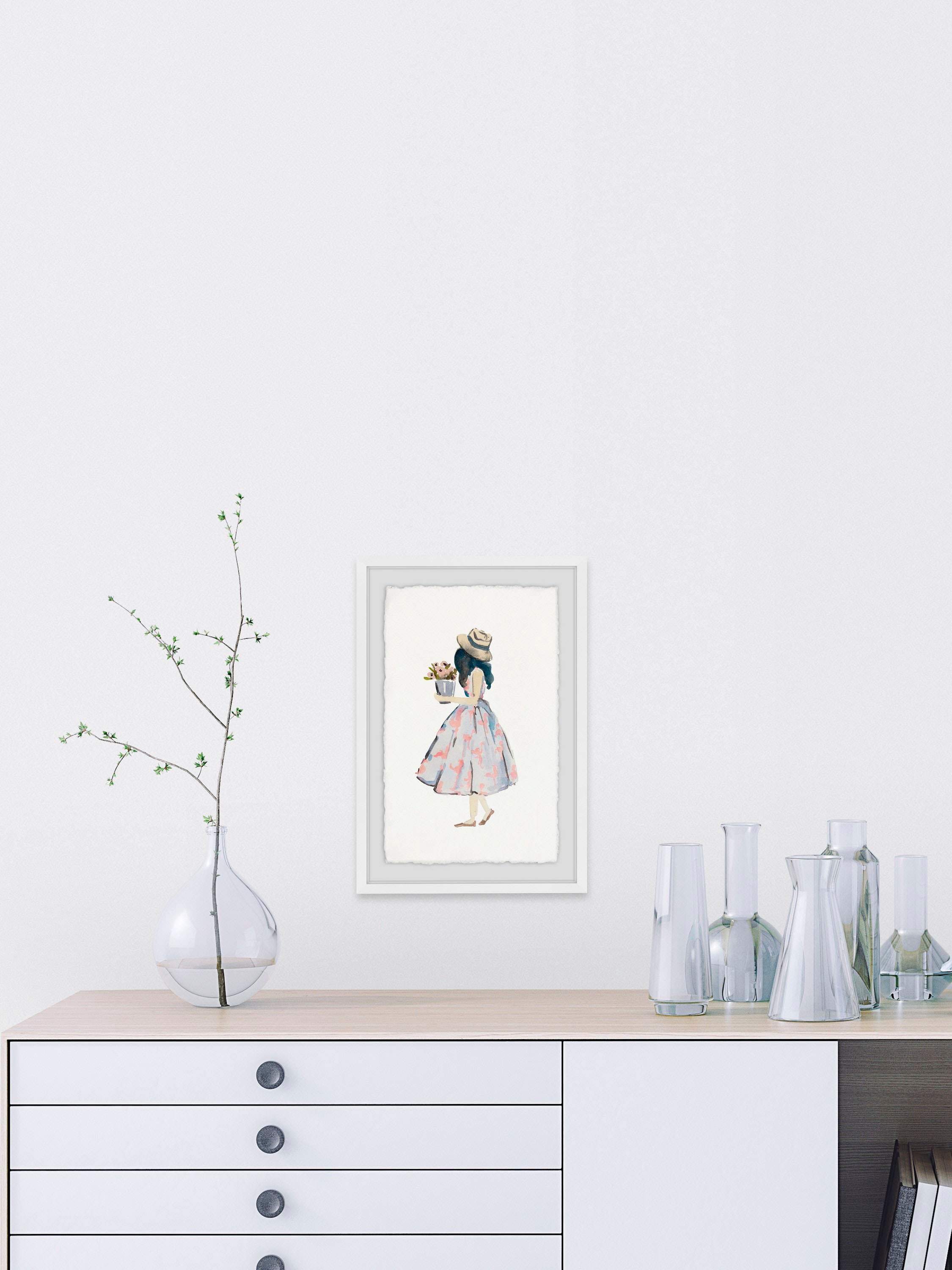 Pink Poodle Dress Framed Painting Print