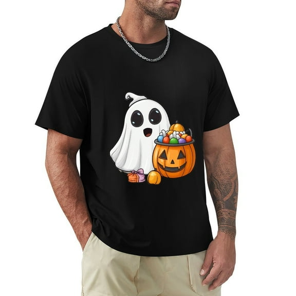 WISHTIME Funny Halloween Shirts for Men, 2024 Cute T-Shirts Crew Neck Casual Basic Tee, Made in USA