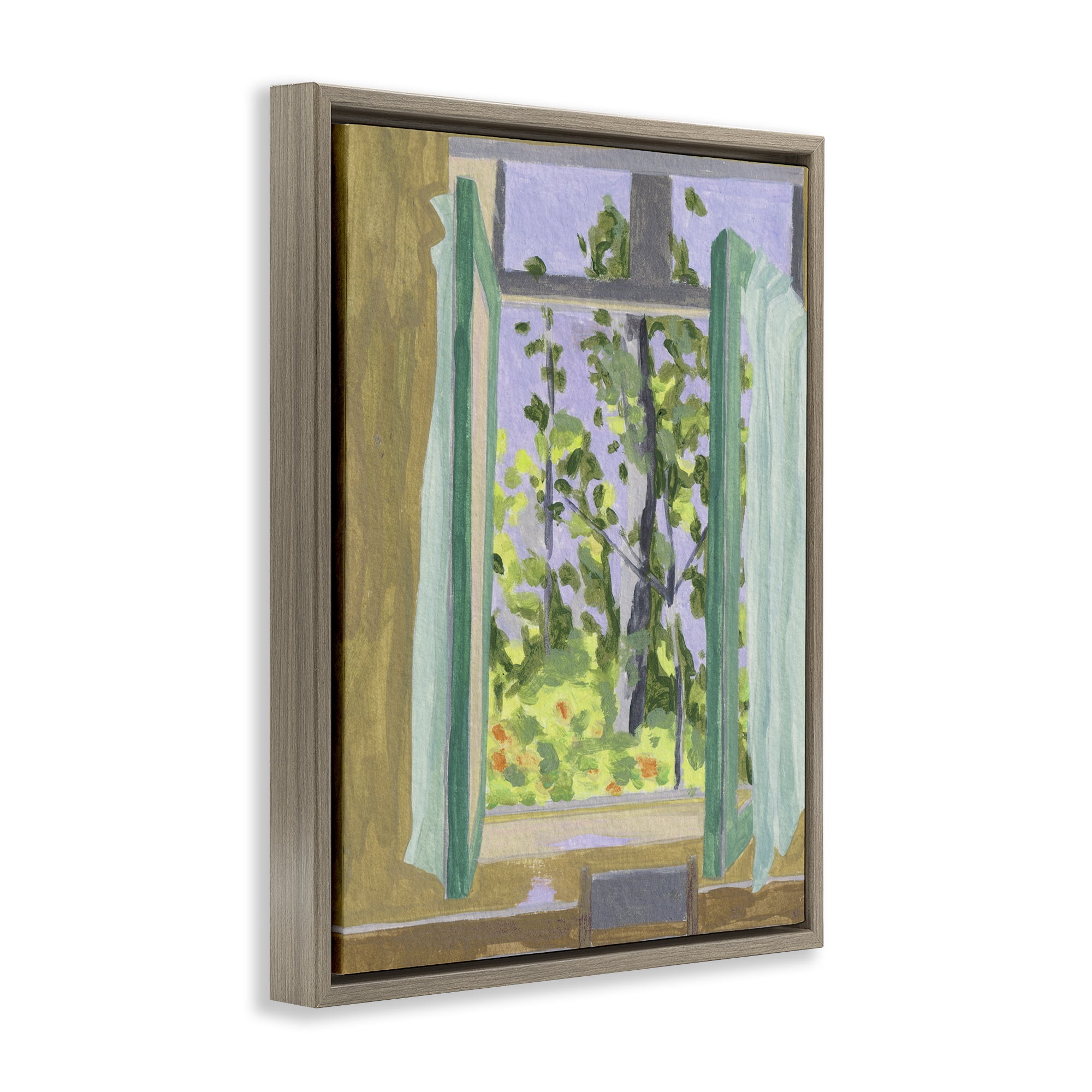 A Seat For Spring Brown Framed Floater Canvas Wall Art, design by Melissa Wang