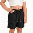 thumbnail image 6 of ZOYOEN Girls Trendy Cargo Shorts- Baggy Stretch Casual Elastic Waist Drawstring Kids Hiking Shorts Black Size 12, 6 of 8