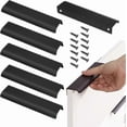 thumbnail image 3 of 6 Cabinet Handles, 128mm Concealed Matte Black Door Handles, Aluminum Profile Handle, Integrated Handle Kitchen Cabinet Pull For Drawer Cupboard Inter, 3 of 4