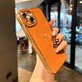 thumbnail image 2 of Compatible with iPhone 13 Case for Women Girls, Cute Gold Plating Love Heart Phone Case, Shockproof Full Camera Lens Protection Phone Cases for iPhone 13-6.1'' Brown, 2 of 13