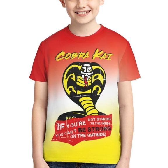 Kids 3D Graphic Cobra Kai T-Shirts, Novelty Shirts Crewneck Short Sleeve Tees for Youth Boys Girls