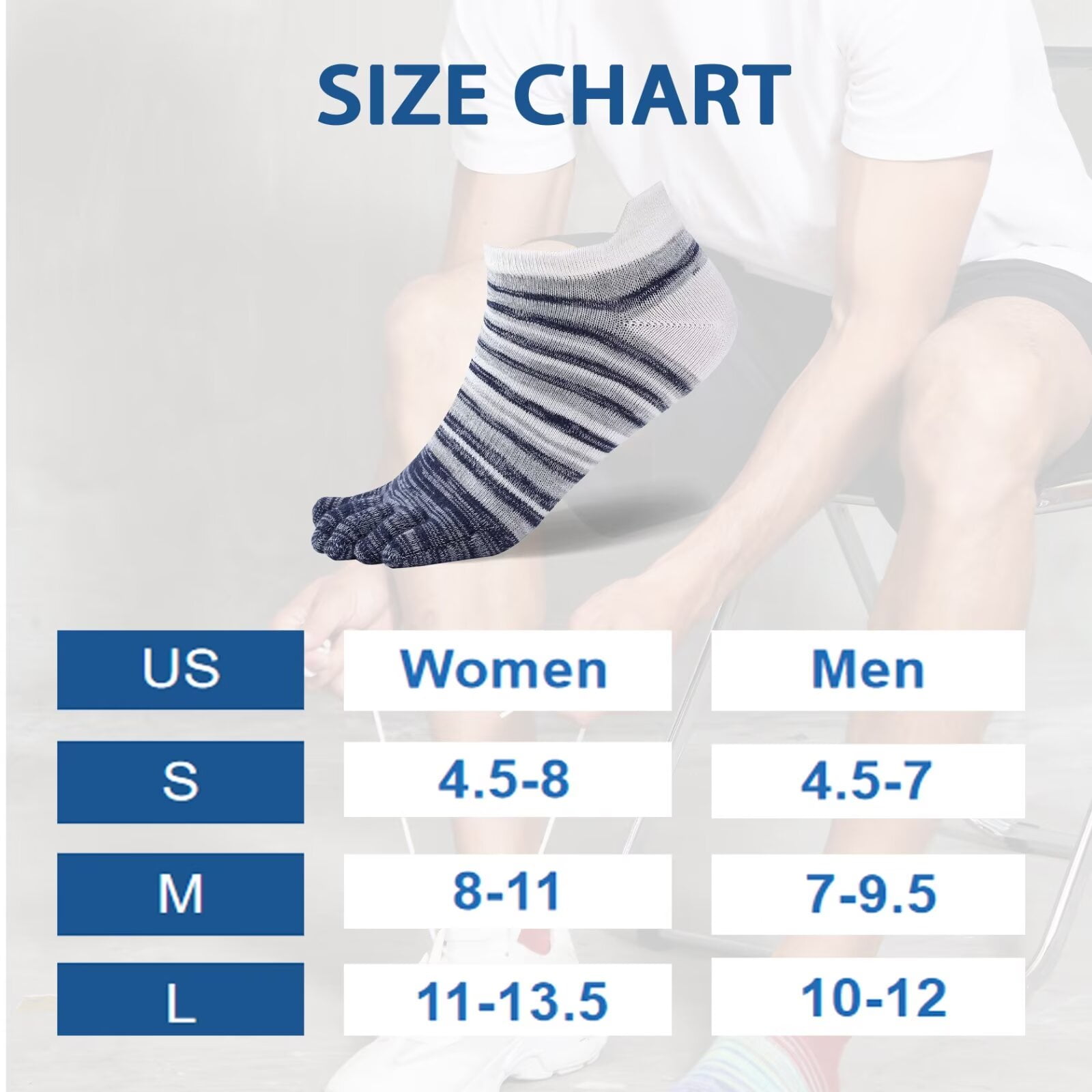 OpetHome Cotton Toe socks for women men, Running Ankle five toe socks Multicolor 3 pairs Large size