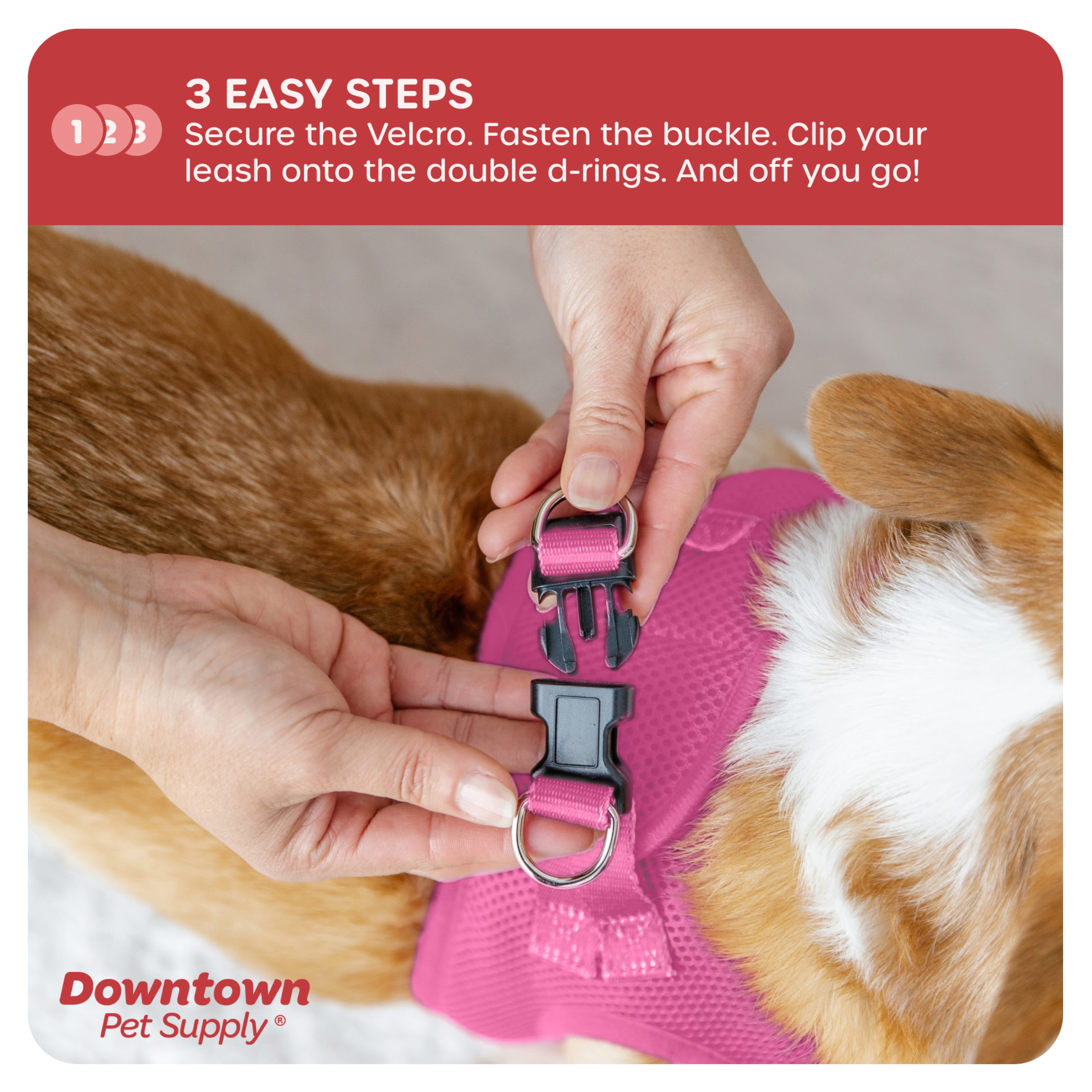 Downtown Pet Supply Step In Dog Harness No Pull, X-Large, Pink