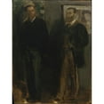 thumbnail image 3 of Edgar Degas 19x24 Black Modern Framed Museum Art Print Titled - Two Men (ca. 1865-69), 3 of 5