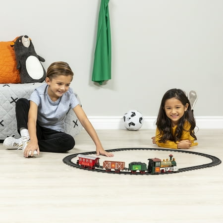 Best Choice Products Kids Classic Battery-Operated Electric Railway Train Car Locomotive Track Set for Play Toy, Decor w/ Music, Lights - (Best Ho Train Track)