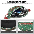 thumbnail image 4 of Fanny Pack Green Christmas Santa and Icon Pattern Waist Pack Bag,Running Cross Bag,Waterproof Large Fanny Packs for Women Men for Travel Running Hiking Cycling, 4 of 6