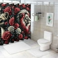 thumbnail image 7 of Orinice Lions Roses Sparkles Bathroom Decor Set with Hooks, Luxurious Graphic Print Polyester Fabric Shower Curtain for Bathroom Decoration, 100% Polyester Washable, Multi-Size Colorful Design 60x72, 7 of 7