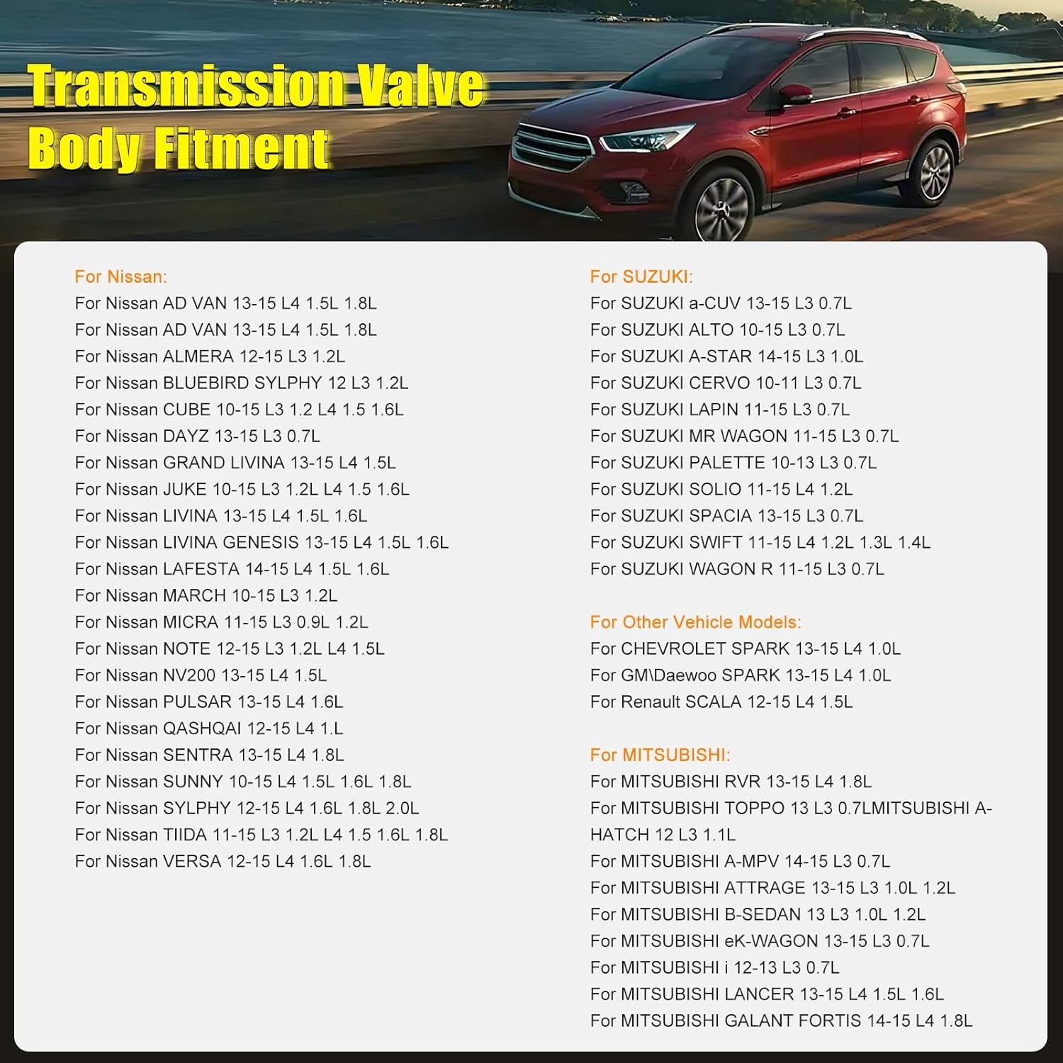 WSPARTS JF015E CVT Transmission Valve Compatible Body With Nissan Sentra Note Versa Chevrolet Suzuki Automotive Replace # RE0F11A JF015E