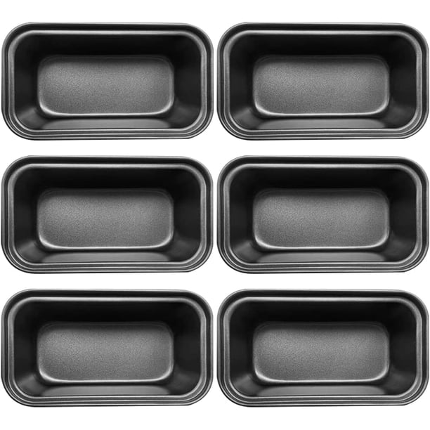 Set de 6 Moldes Mini para Pan de Plomo Antiadherentes de Acero al Carbono Ideales para Pan de Plátano y Repostería en la Cocina
