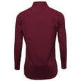 thumbnail image 3 of Men's Slim Fit Button Up Long Sleeve Solid Dress Shirt - Burgundy - XL (17-17.5) 36/37 sleeve, 3 of 5