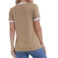 thumbnail image 3 of Womens T Shirt Short Sleeve Crew Neck Basic Color Block Tee Tops, 3 of 5