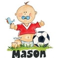 thumbnail image 1 of Personalized Name Vinyl Decal Sticker Custom Initial Wall Art Personalization Decor Sticker Soccer Baby Sport Bedroom Kids 15 Inches X 20 Inches, 1 of 1