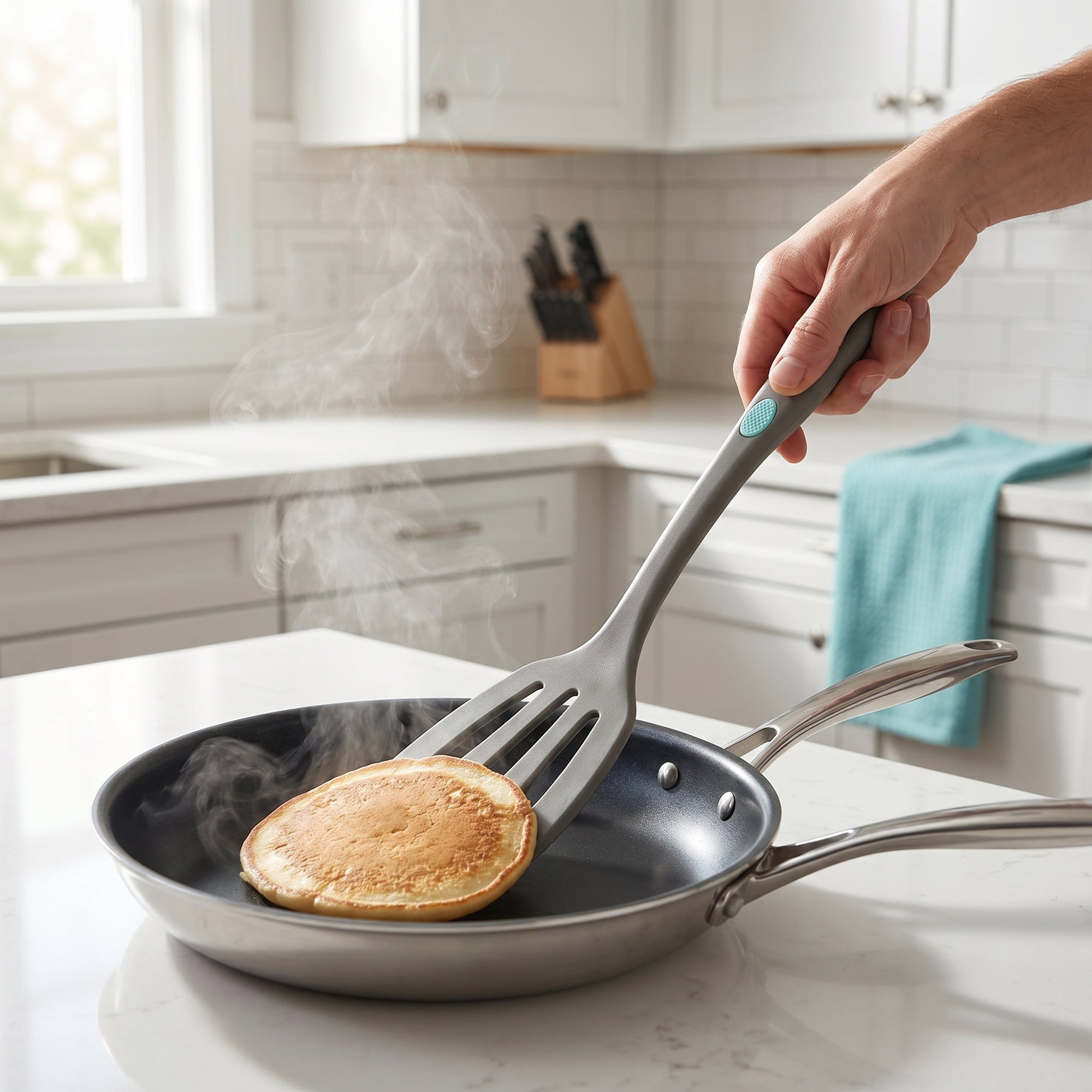 Unique Bargains Portable Kitchen Utensil Spatula Ideal for Flipping Gray 13.2x3.5 in
