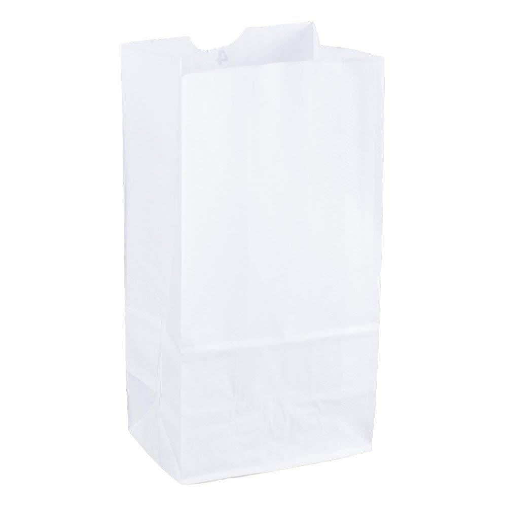 Perfect Stix Paper Lunch Bags 500 Pcs White Paper Bags Snack Bags Kraft Grocery Bags Paper Sacks Bags Bulk(4 lb, 5.1 x 3.2 x 9.8 inch)