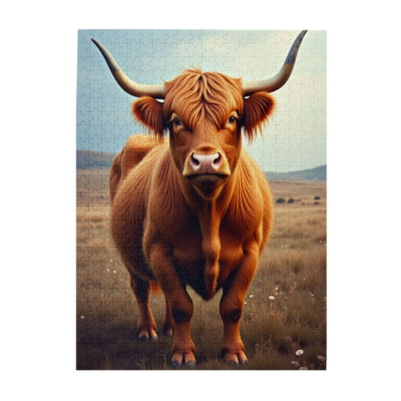 Highland Cow 500Piece Adult Jigsaw Puzzle Challenging And Relaxing Brain Teaser For Puzzle Enthusiasts Vibrant Artwork & HighQuality Pieces Unique Home Decor & Great Gift Idea