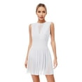 thumbnail image 3 of TiaoBug Women's Figure Skating Dress with Glitter Mesh Long Gloves 2-piece Ballroom Modern Dance Outfits White S, 3 of 7
