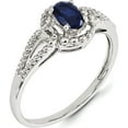 thumbnail image 2 of Sterling Silver Rhodium-Plated Created Sapphire & Diam. Ring (Size 6) Made In India qbr16sep-6, 2 of 5