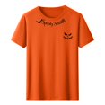 thumbnail image 6 of Pumpkin Bat Halloween Graphic T-Shirt for Women Round Neck Short Sleeve Casual Tunic Tops Fall Tees Orange S, 6 of 6