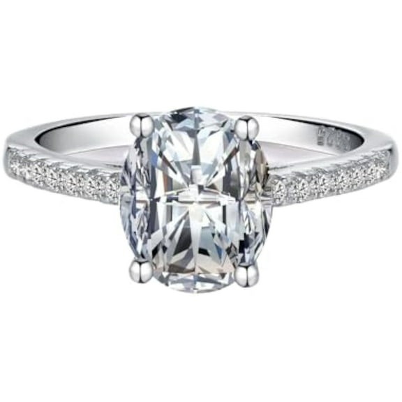 3 Carat Oval Cut Moissanite Ring for Women Lab Diamond Wedding Rings Moissanite Engagement Rings S925 Sterling Silver Moissanite Women's Diamond Anniversary Ring